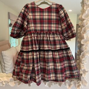 Pink Chicken Plaid Formal Kids Dress